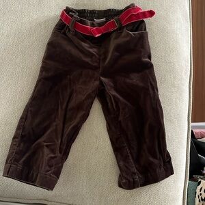 Janie and Jack brown cotton pants that feel like velour! 
Excellent condition.